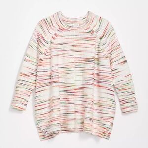 LOU &‎ GREY for LOFT Spacedye Seamed Poncho Sweater Top Colorful Oversized Small